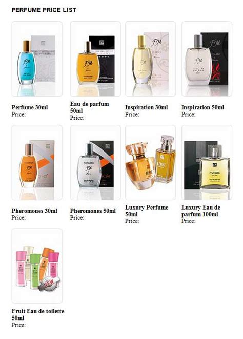 wholesale perfume price list